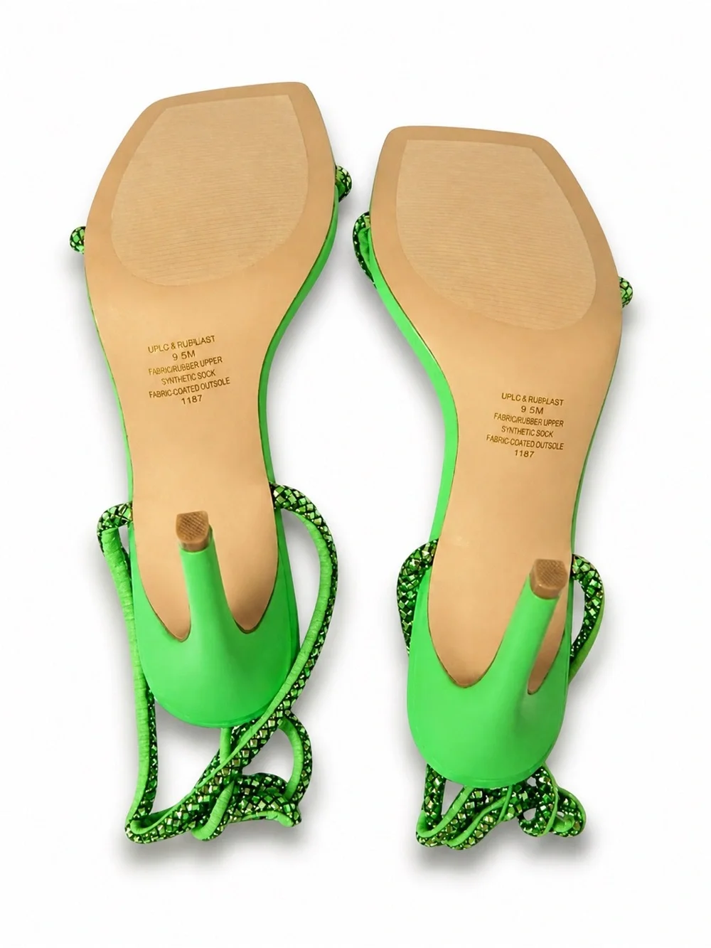 Steve Madden Light Green Ankle Wrap Uplift Heeled Sandal Size 9.5